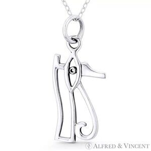 Eye of Horus Egyptian Luck Charm Pendant in .925 Sterling Silver